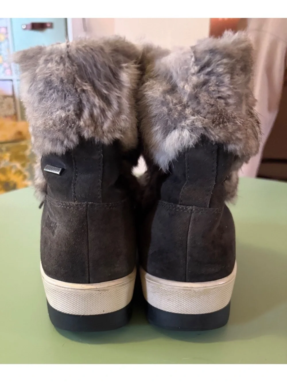 Cougar Gray Suede Fur Winter Boots